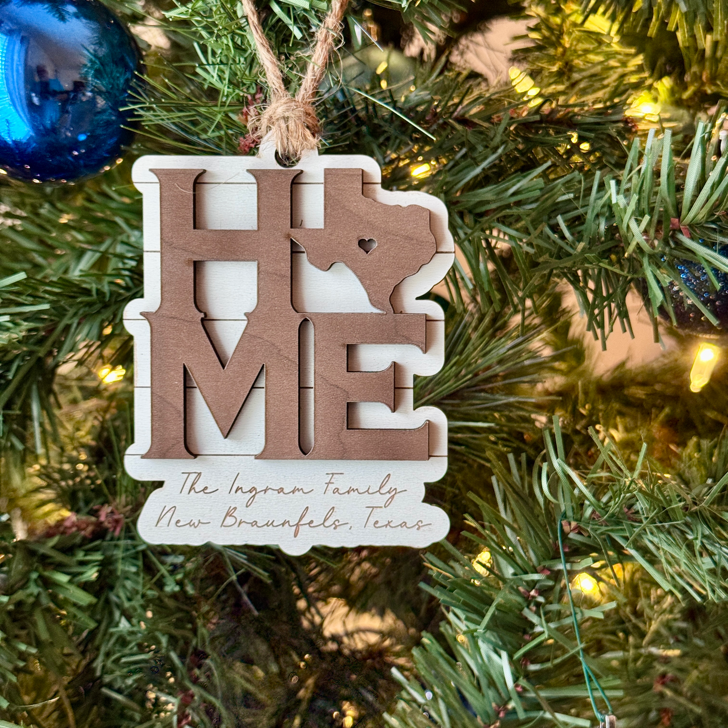 Personalized Texas "Home" Ornament