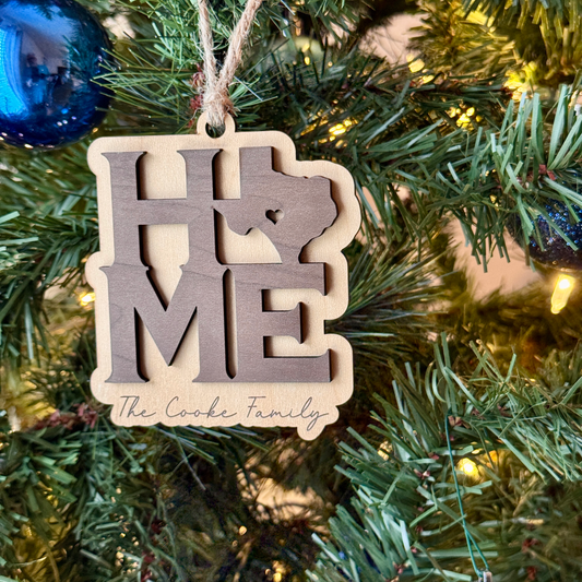 Personalized Texas "Home" Ornament