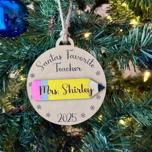 Santas Favorite Teacher Ornament